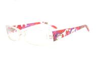 Article 3273 coloured acrylic frame in red or black with adjustable temples.