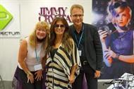 Carola med Charlott och Michael från Jimmy Crystal Scandinavia och Prospectum.